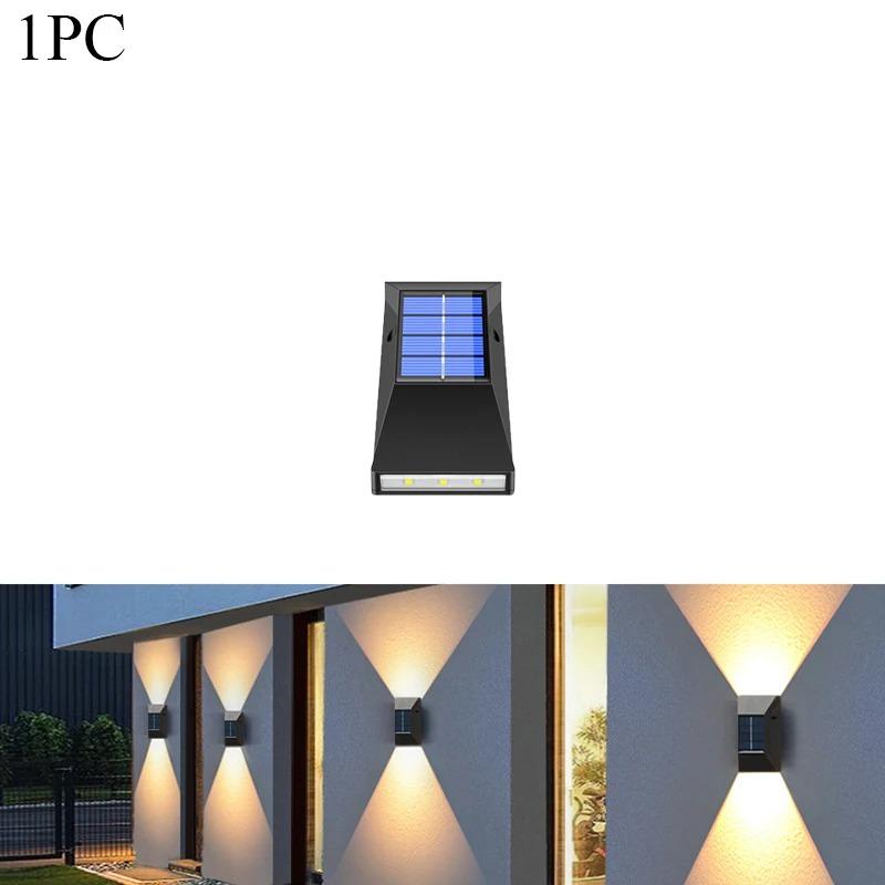 4 шт. солнечный светильник для украшения сада, мощный уличный водонепроницаемый настенный светильник на солнечной энергии, солнечный свет, уличный фонарь