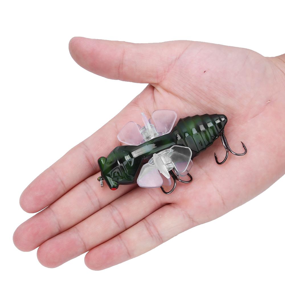 Жесткая приманка для рыбы Bionic Cicada Shape Fishing Bait с вращающимся пропеллером и тройным крючком