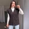 Женский однотонный жилет с V-образным вырезом, свободный, повседневный, осень/зима 2024