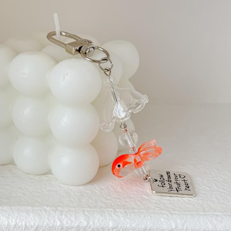 Амулет Hooling Золотая рыбка Четырехлистный клевер Брелок Ремешок для мобильного телефона