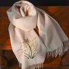 Hangsilu Women's Embroidered Pure Wool Scarf Shawl