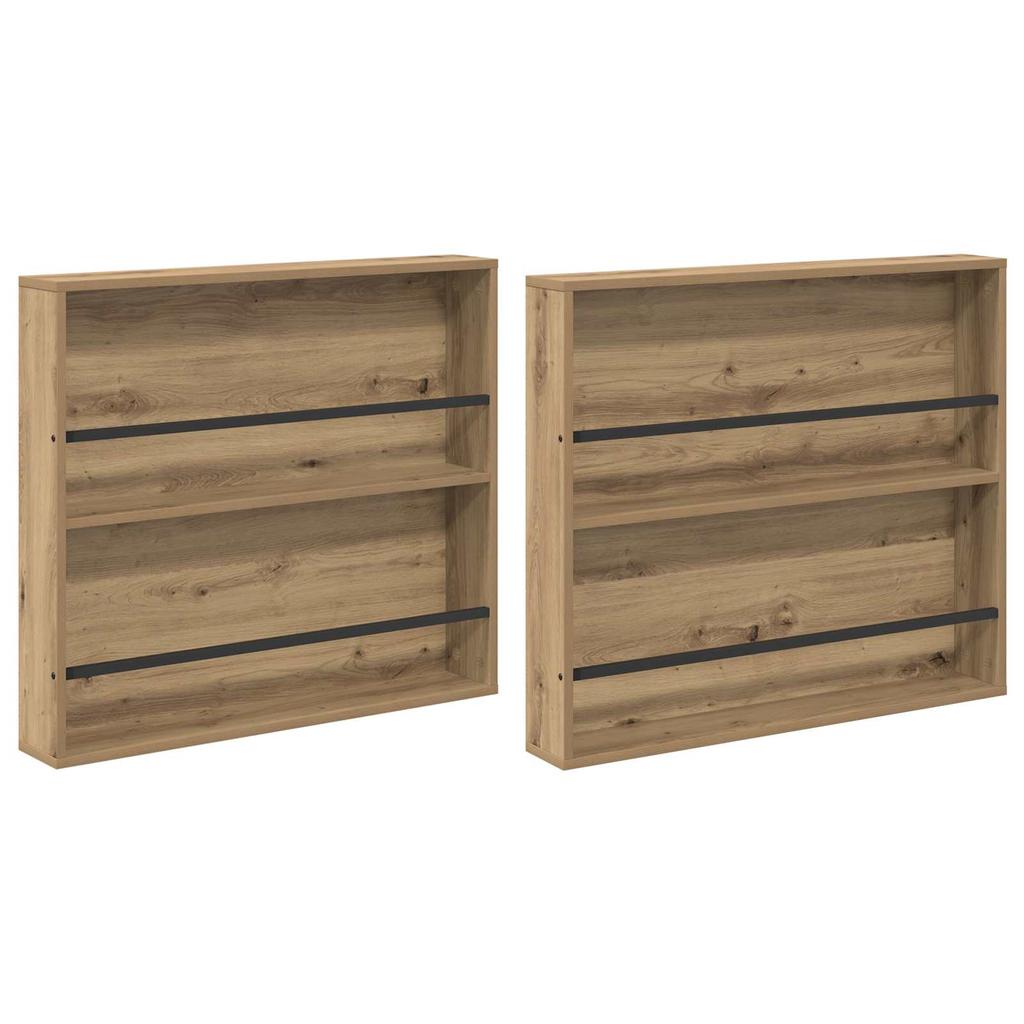 Magazine Shelf 2 pcs Artisan Oak 80 x 12 x 70 cm Wood Based Panel