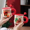 Creative Christmas Mug Personality High Value Cartoon Old Man Cute Drinking Water Cup Ceramic Spoon Coffee Cup