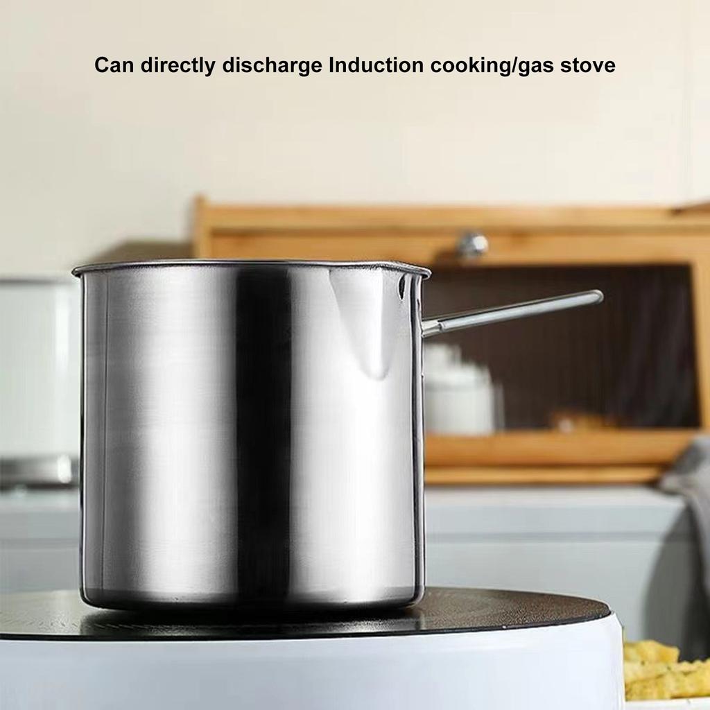 Сковорода для фритюра из нержавеющей стали 304, кастрюля для фритюра с ситом и ручкой для жарки креветок, фритюрница