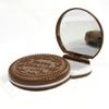 Mini 2 In 1 Comb Mirror Set Folding Comb Pocket Mirror Makeup Mirror with Comb Set Portable Durable Chocolate Cookie Shaped