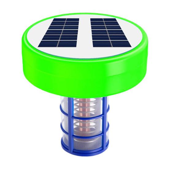 Solar Pool Ionizer Automatic Floating Pool Cleaner with LED Lights Solar Charging Chlorine-Free Pool Water Purifier Ionizer for Above Ground