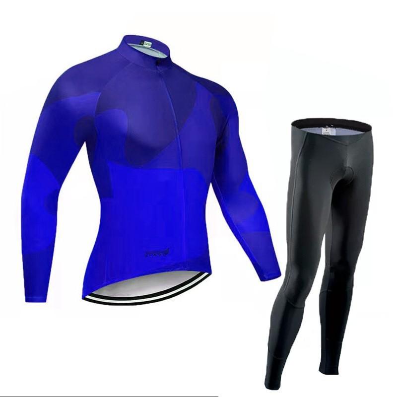 Long Sleeve Cycling Jersey Set Breathable Performance Wear Road Racing Training