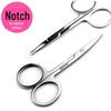 Stainless Steel Beauty Scissors for Eyebrow and Nose Hair with Round Head and Double Eyelid Stickers.