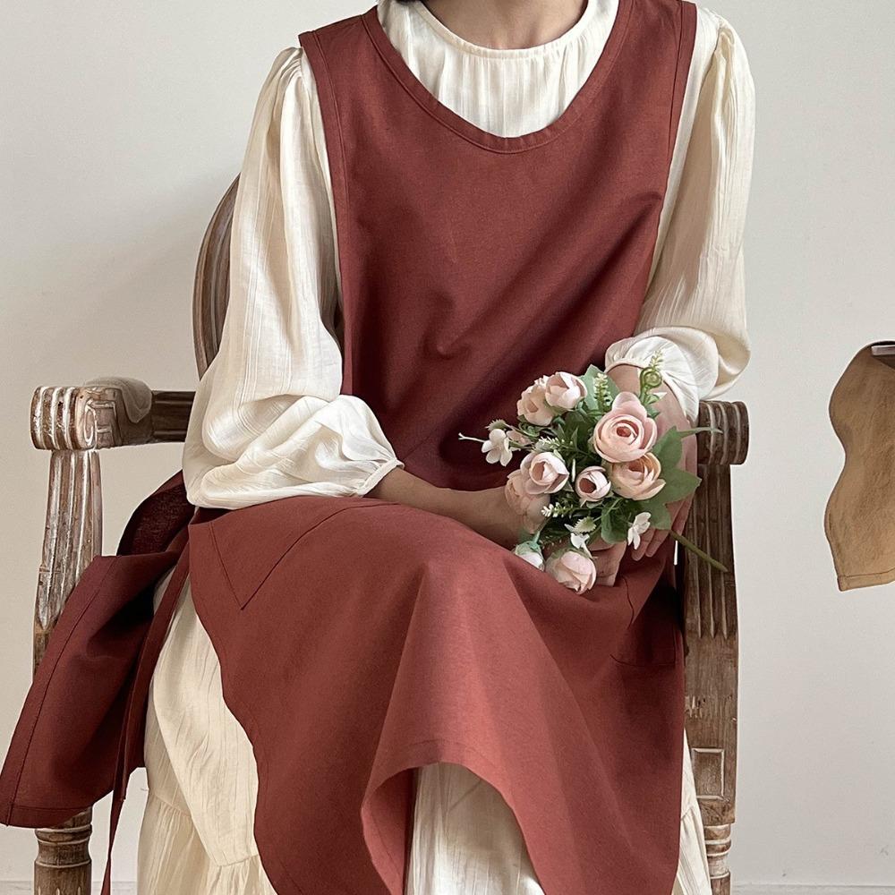 Водонепроницаемый фартук из чистого хлопка, фартук шеф-повара в японском корейском стиле, бытовой кухонный фартук, отель