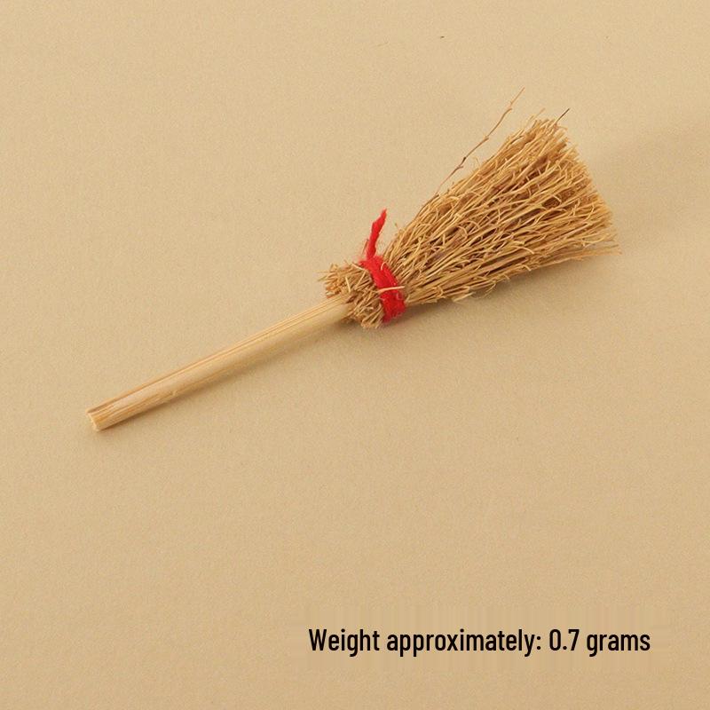 Миниатюрный набор для кукольного домика: метла и швабра с деревянным ведром