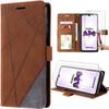 Case for Samsung Galaxy A34 5G + 2 Tempered Glasses - Brown Synthetic Leather