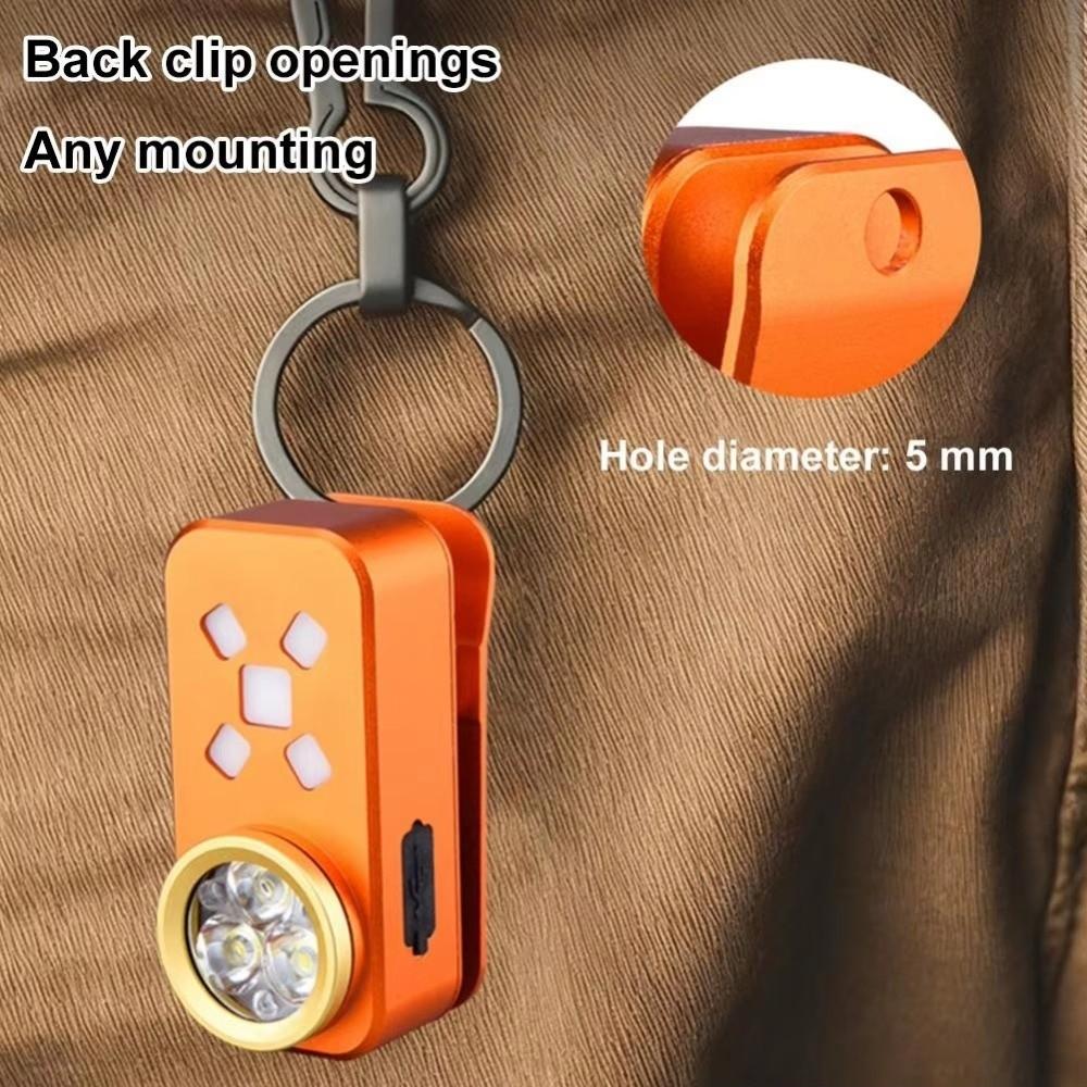 Waterproof LED Clip Flashlight Dual-Light Source Aluminum Alloy Magnetic Clip Light USB Rechargeable Magnetic Clip Warning Lamp