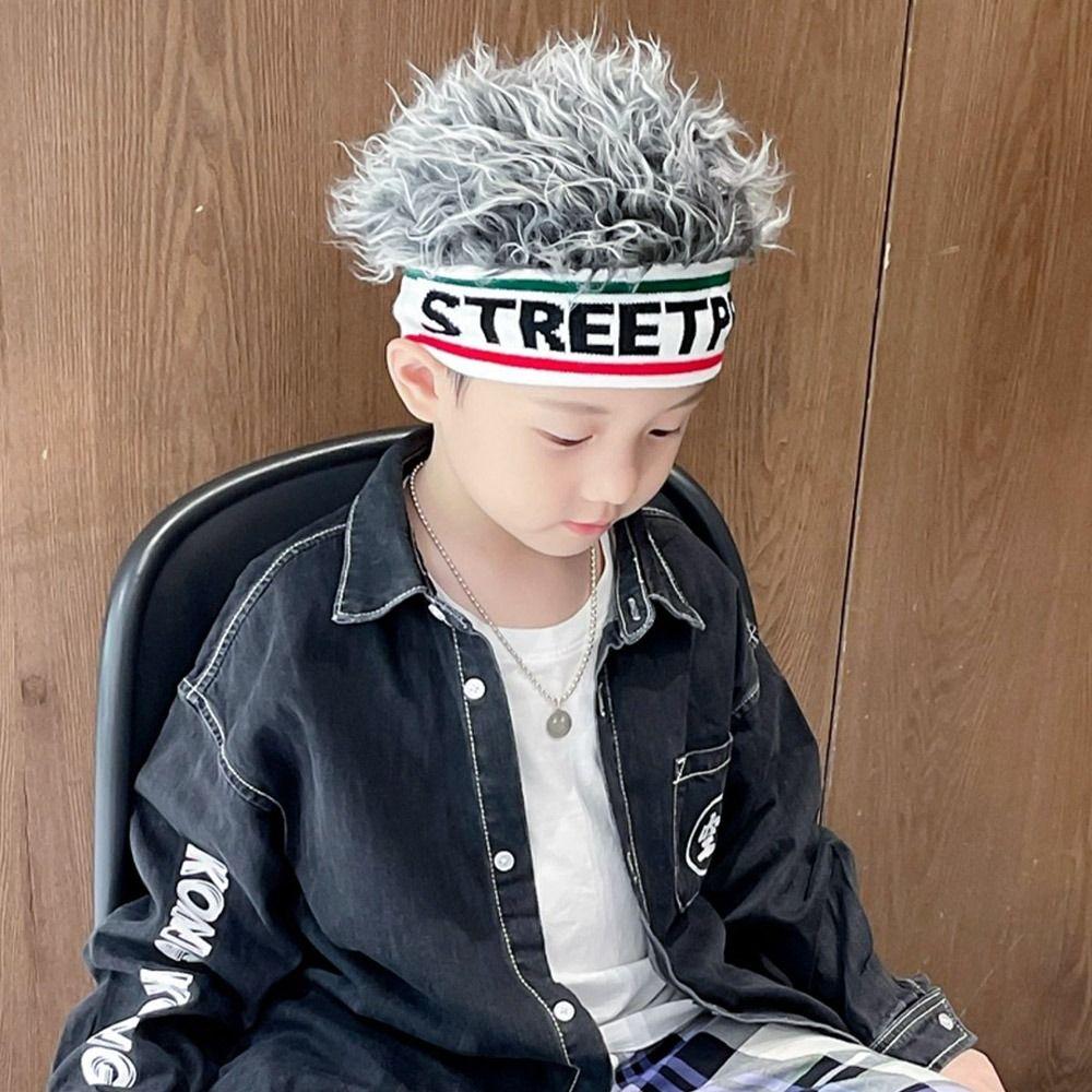 Эластичные шапки-бини, забавные волосы, интегрированный головной убор, портативный детский парик, шапка для мальчиков и девочек