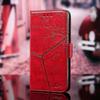 Case cover For Iphone X / Xs Geometric Stitching Horizontal Flip Tpu + Pu Leather Case With Holder & Card Slots & Wallet(red)