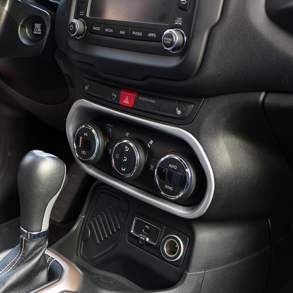 Для Jeep Renegade 2015 2016 2017 2018 2019 Панель кнопок переключателя кондиционера AC на центральной консоли и приборной панели Накладка Декоративная наклейка re1