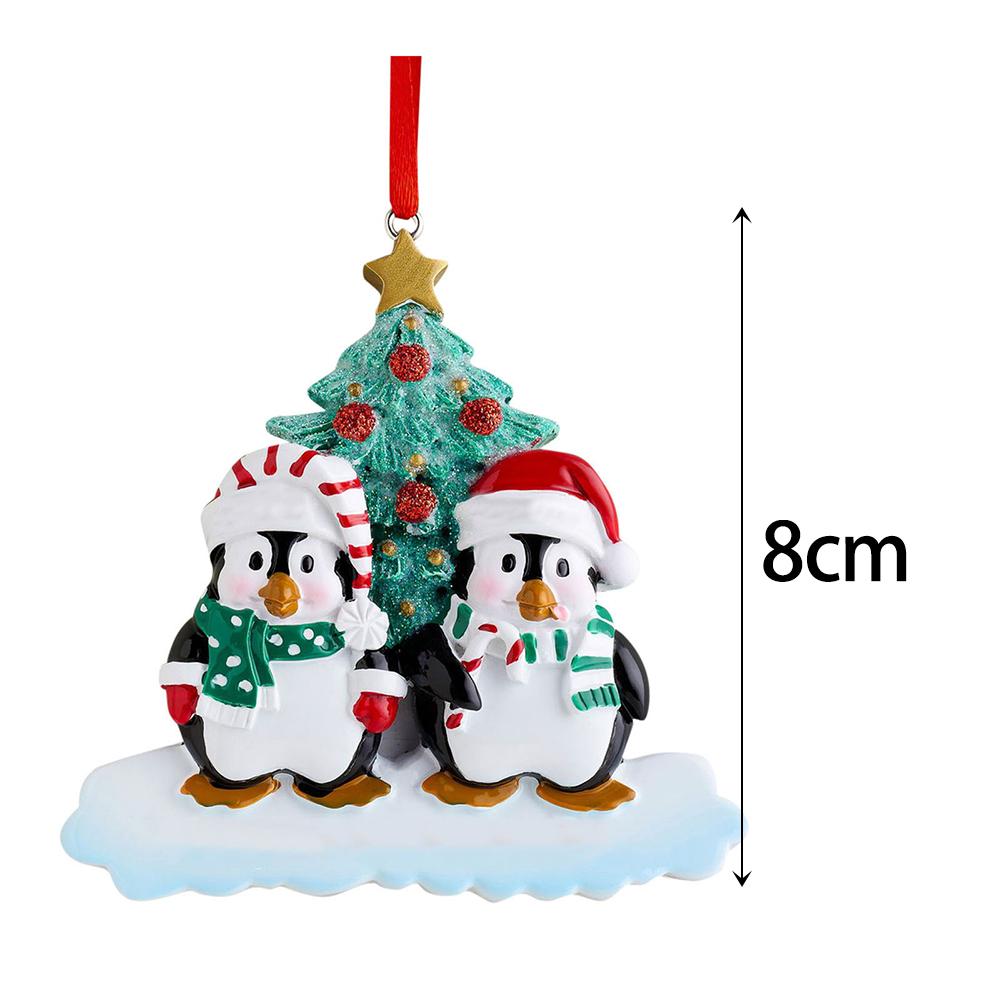 Персонализированные подвески для рождественской елки в виде семьи пингвинов, подвесные украшения для вечеринки, украшение для дома, 2-7 пингвинов