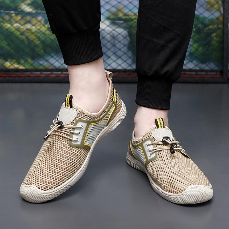Модные летние сетчатые туфли Slip On, мужские кроссовки, дышащая легкая мужская повседневная обувь, обувь для ходьбы, теннис, мужские кроссовки, мужские кроссовки