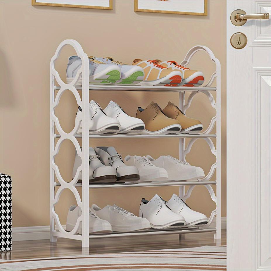 Four-Layer Lace Shoe Rack Door Dust-Proof Storage Rack Multi-Layer Shoe Cabinet Rack Space-Saving Multi-Functional Shoe Cabinet
