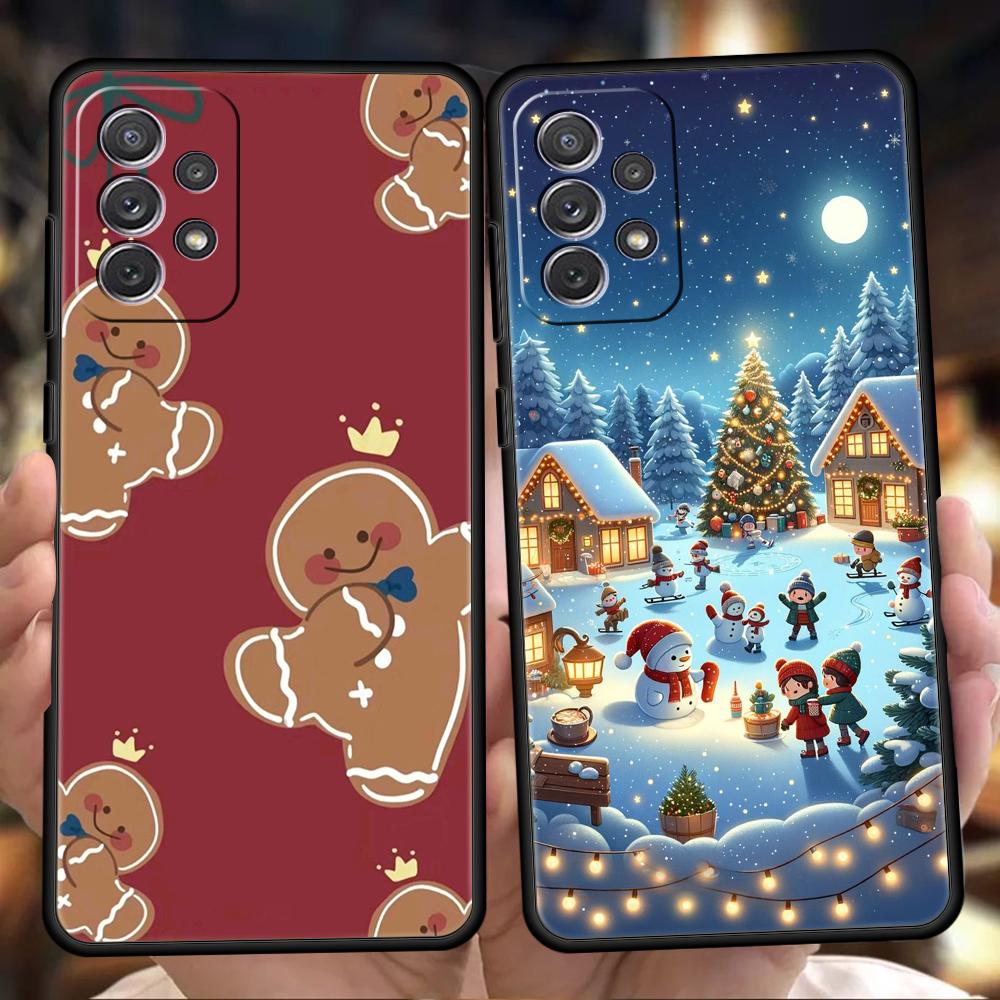 Чехол для телефона на Новый год и Рождество для Samsung Galaxy A55 A35 A15 A14 A25 A54 A51 A71 A72 A73 A32 A52 A52S A41 5G Силиконовый Чехол Сумки