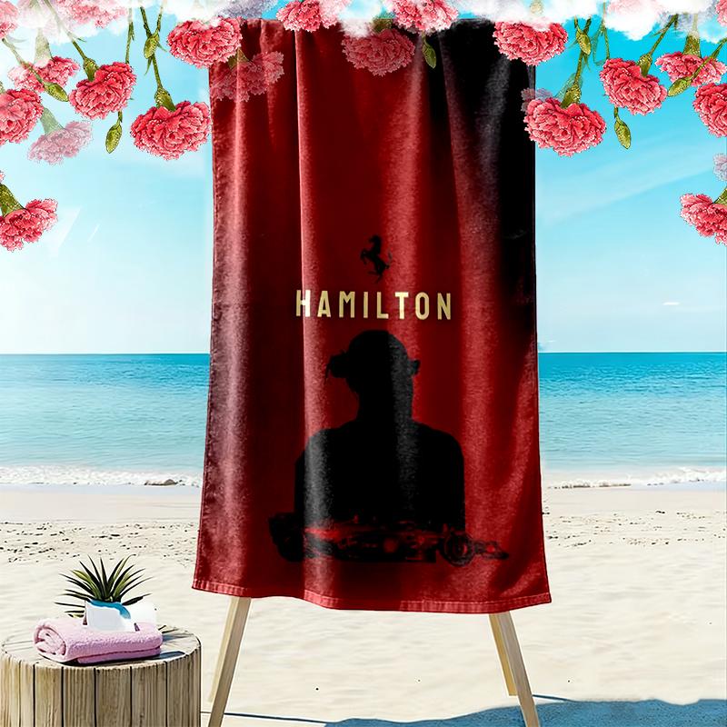 Lewis Hamilton Print Beach Towel, Large Soft Quick Dry Towel for Beach Camping Swimming