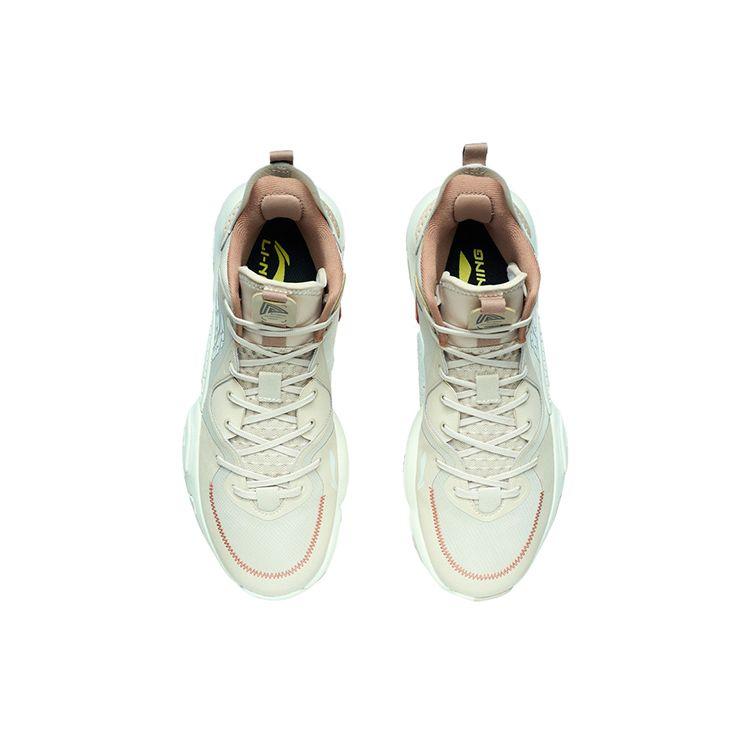Li-Ning Air Raid прочные дышащие баскетбольные кроссовки средней высоты мужские кроссовки замша-коричневый ABPR067-5