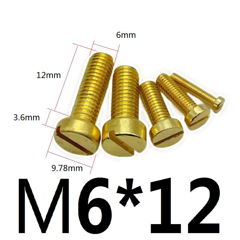 M 2.5 3 4 5 6 8 10 12 Метрический X 4-25мм Длина Латунный Чашечный Шлиц Головка Винт Болт