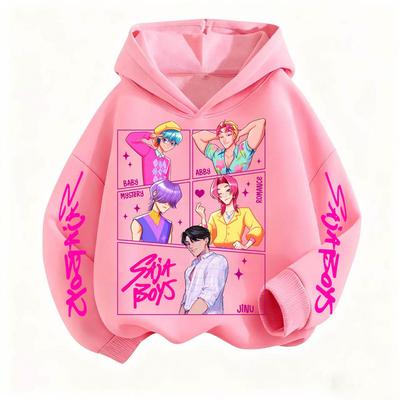 Kpop Охотники на демонов Осень Зима Детское худи Повседневная мода Мальчики Девочки Теплый свитшот Аниме одежда