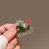Korean Style Enamel Rhinestone Brooches Snowman Christmas Tree Brooch  Christmas Decoration