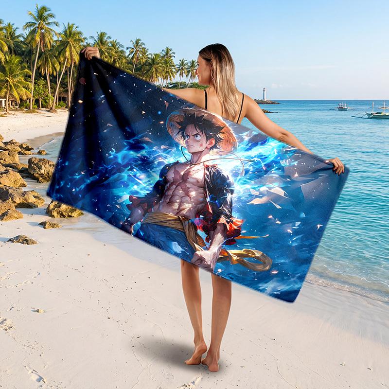 One Piece Printed Swim Towel, Portable Water Absorbent Towel for Beach Camping Daily Bathroom Use