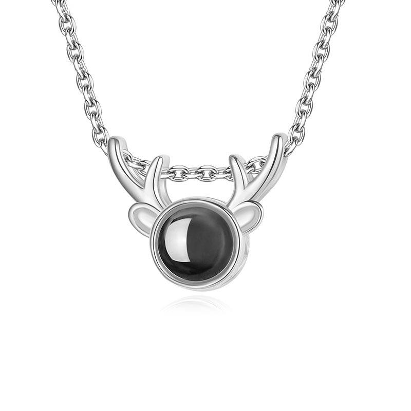 Ожерелье для женщин, One Deer with You, проекция универсальной ключичной цепочки, модный кулон в виде рогов оленя, памятный подарок для пары на дороге