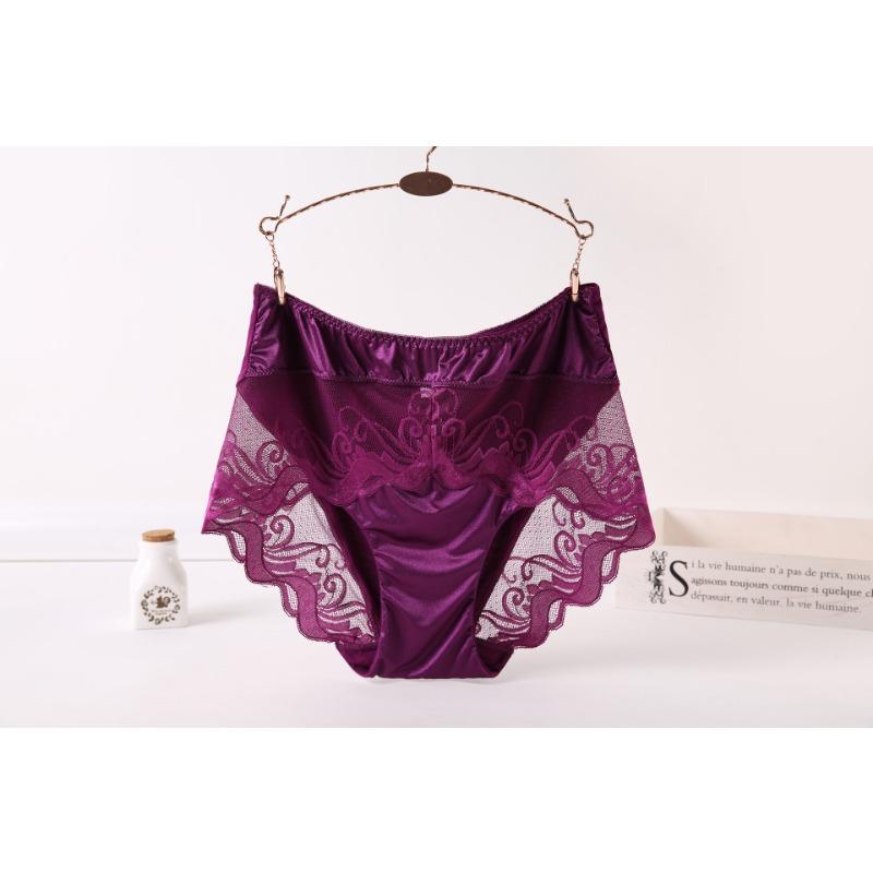 Высокие трусики с талией, нижнее белье больших размеров для женщин, нижнее белье, модальные кружевные красные трусики