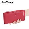 Baellerry Women's Long Purse Snap Button Wallet Multi-card Slot Billfold Fashion Cell Phone Bag Pu Leather Notecase Korean Style Zipper Coin Purse