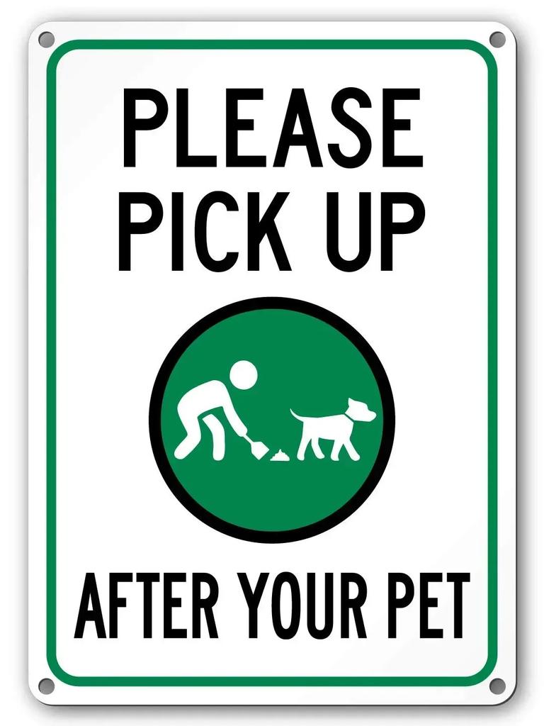 1pc Please Pay Attention To The Aluminium Plate Sign No Dog Poop Sign Outdoor Sign Please Clear Dog Poop Warning Sign 8x12lnc