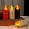 Resuable Christian Cross Candles Waterproof Realistic Flame Candles  Church Use