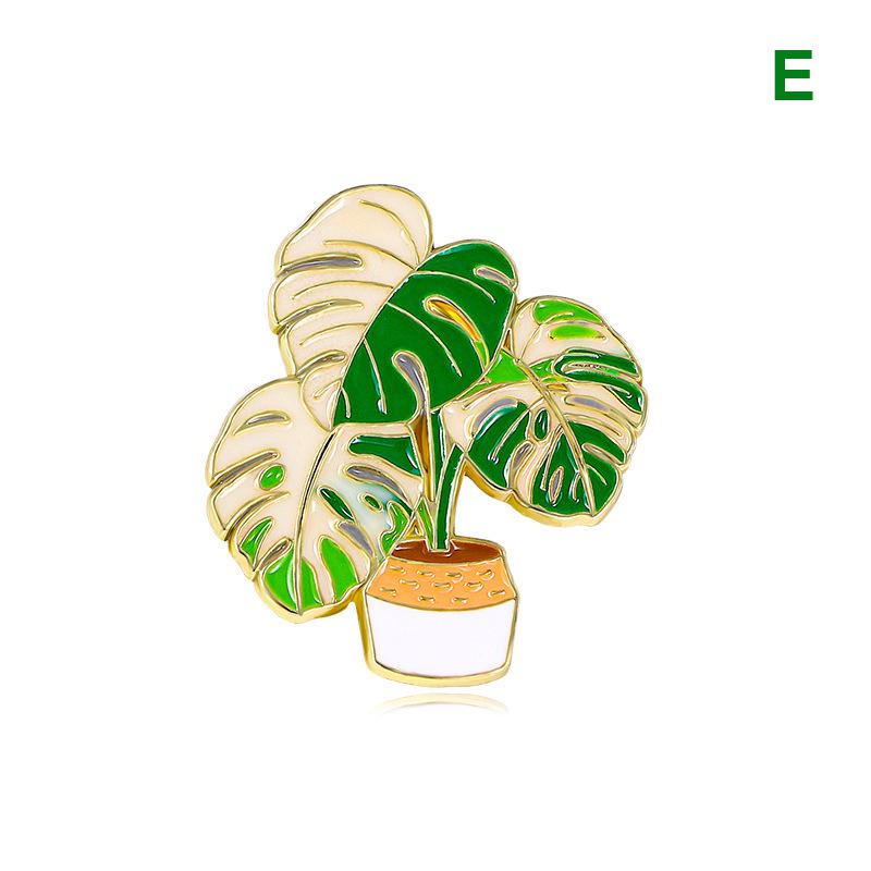 Зеленый Цветок Растение Эмалевые Значки Металлические Броши Декор Для Рюкзаков Значок Ювелирные Изделия Джинсовая Этикетка Аксессуары DIY Подарок