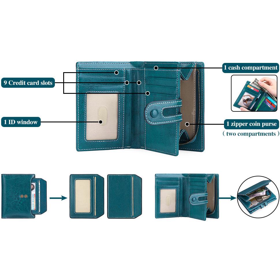 Кожаный кошелек женский короткий многофункциональный женский кошелек на молнии большой емкости кошелек для монет с держателем для карт