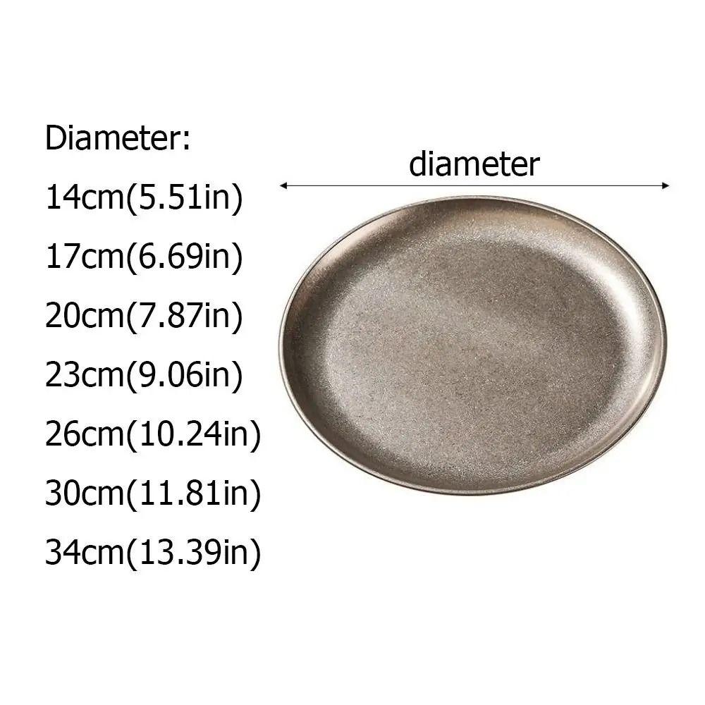 304 Stainless Steel Metal Serving Tray Vintage Worn Finish Snack Dish Pastry Storage