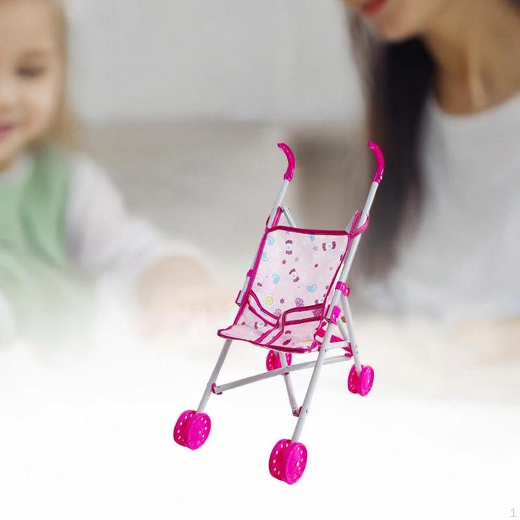 Детская кукольная коляска, ролевые игры, украшение кукольного домика для маленьких девочек, интерактивная детская игрушка-тележка