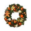 Christmas Wreath for Front Door Artificial Green Pine Needles Teardrop Swag Christmas Garland Decoration with Balls Bows for Indoor Holiday Decor