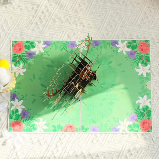 Открытка на день рождения с колибри, объемная открытка с птицей, цветами, сделанная своими руками, поздравление ко Дню матери, годовщине, Дню святого Валентина