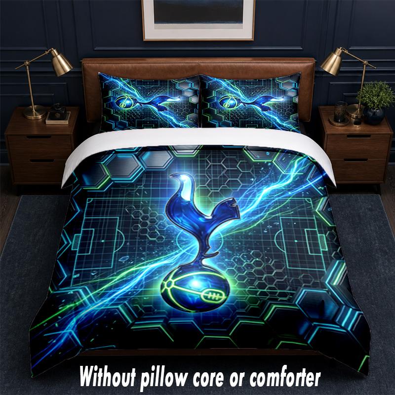 Tottenham Hotspur Design Bed Bedding Set 1 Duvet Cover + 2 Pillowcases Soft Breathable Household Bed Linens