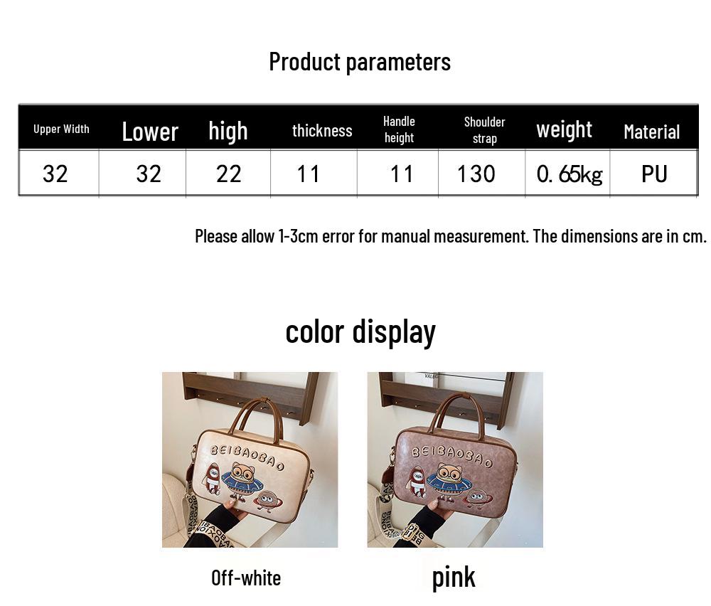 Urban Trendy Cartoon Crossbody Bag - Cute, Large Capacity Simple Shoulder Bag