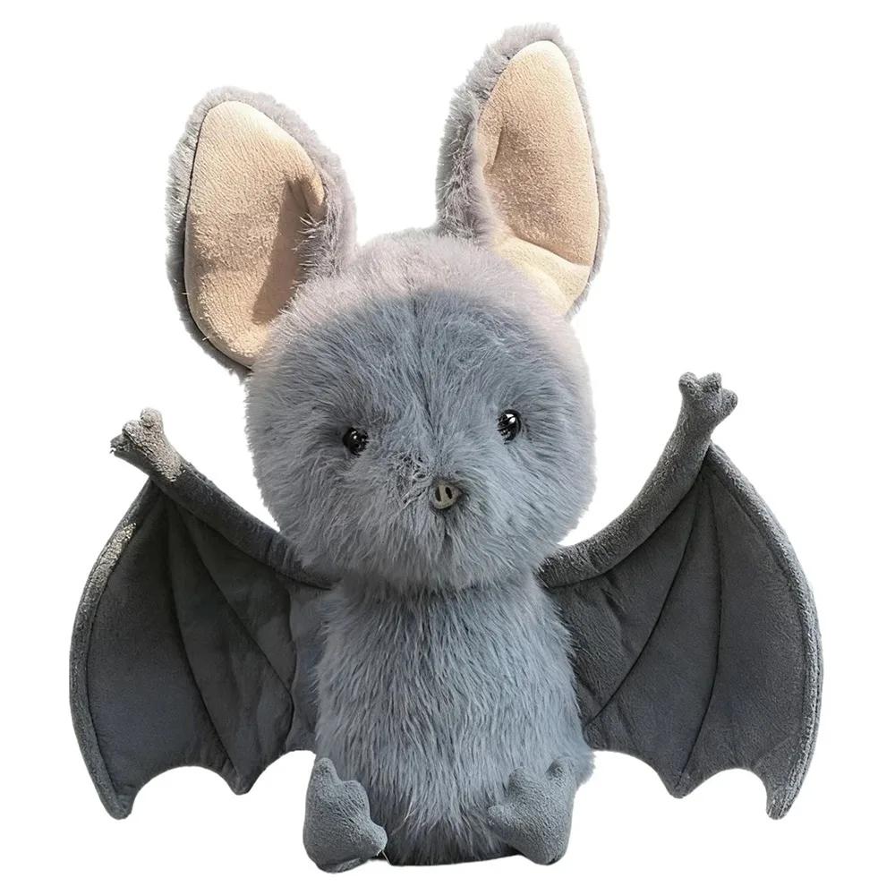 Плюшевая игрушка Jc Brooks Bat Милая серая летучая мышь Мягкая набивная игрушка Каваи Хэллоуин Подарок для детей Коллекционная пушистая кукла Для домашнего декора