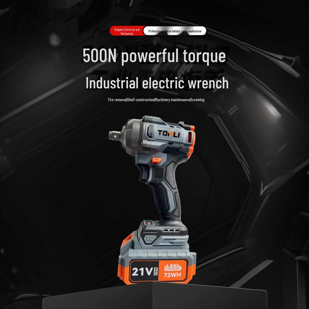 Бесщеточный электрический ударный гайковерт: Промышленный пневматический гайковерт с литиевой батареей для ремонта автомобилей.