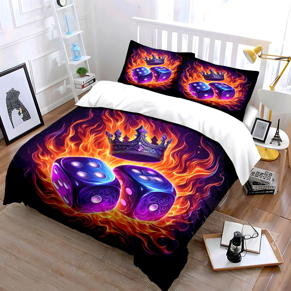 Fiery dice, royal flair. Bedding sets Duvet covers Pillowcases(1* Duvet Cover 2* Pillowcases without duvet insert)