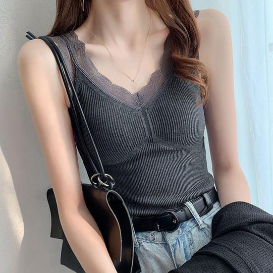 Women's Thermal Tank Top Lace Fleece Lined Warm Base Layer Vest Sleeveless Padded Camisole Undershirts