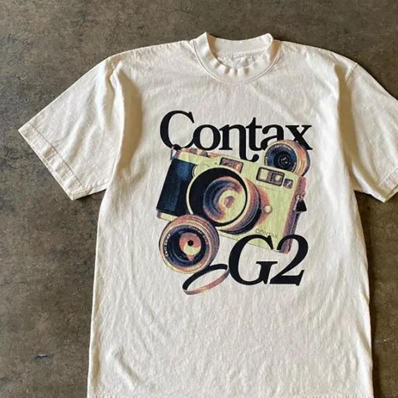 Футболка в стиле ретро Y2K, новая хип-хоп-футболка в стиле Харадзюку с круглым вырезом и коротким рукавом, готический принт, свободный топ, уличная одежда