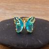 Nidin New Fashion Design Gorgeous Butterfly Ring Sweet 10 Colors Transparent Crystal Adjustable Rings for Women Party Jewelry