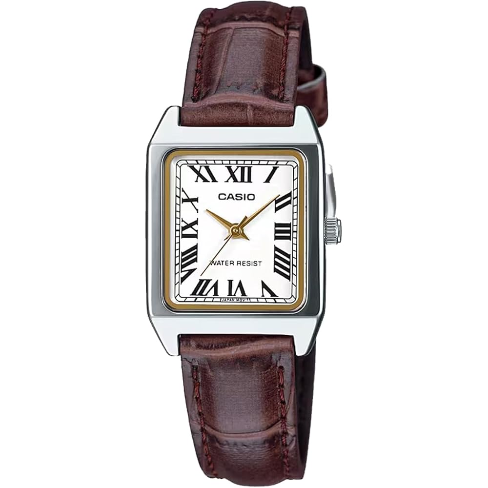 Casio Standard Quartz Women's Watch LTP-V007L-7B2 White Brown Leather Strap