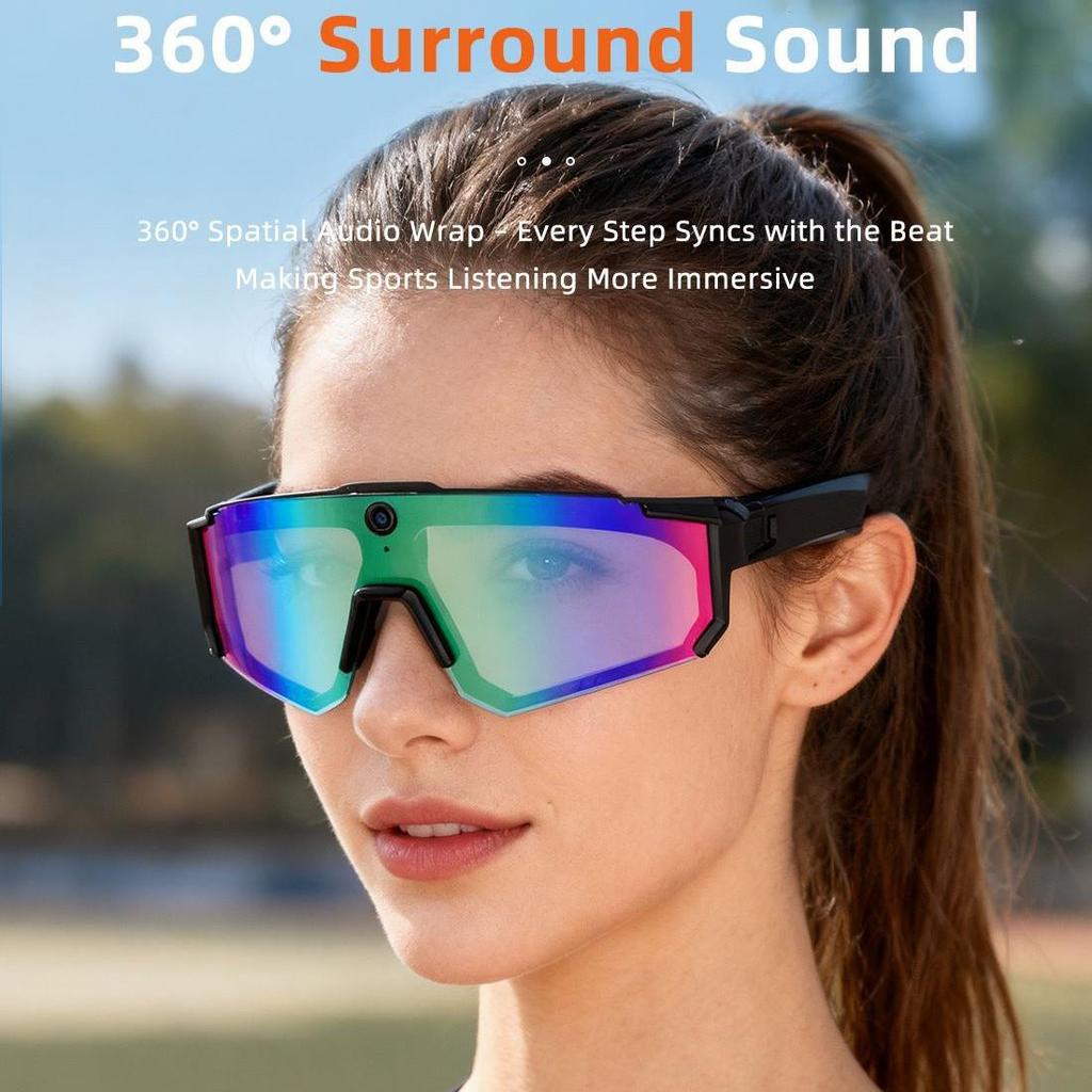 AI Smart Glasses with 800W Camera & Anti-Shake for Outdoor Cycling